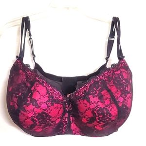Hot Pink Lace Bra 44H